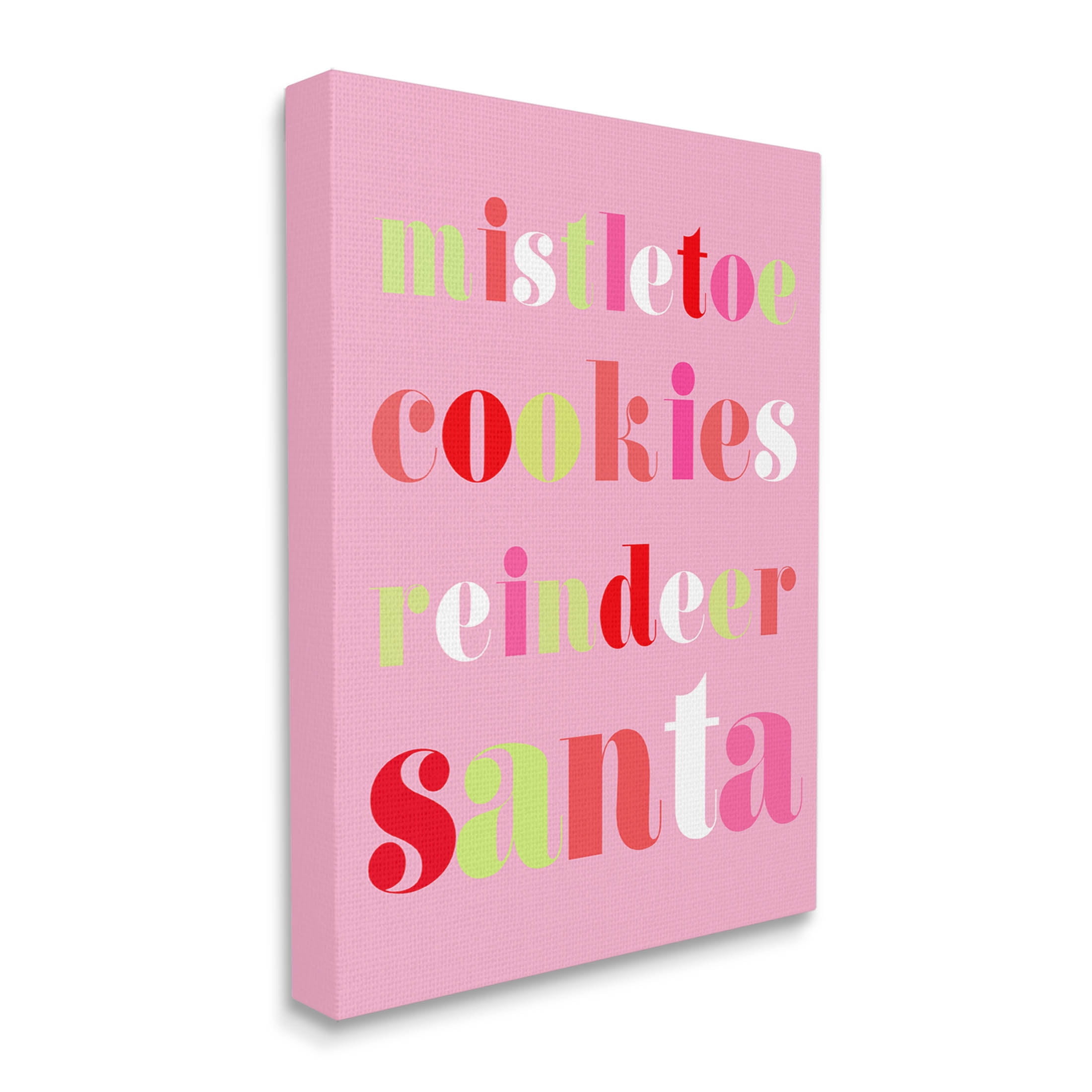 Mistletoe Cookies Reindeer Santa Bold Holiday Graphic Art Gallery Wrapped Canvas Print Wall Art