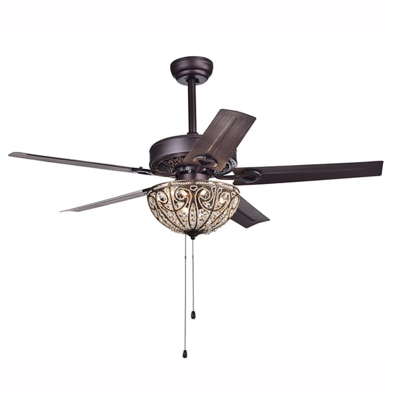 Catalina Bronze-finished 5-blade, 48-inch Crystal Ceiling Fan (Optional Remote)