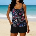 thumbnail image 3 of Amzcrzy Womens Tankini Bathing Suits 2026 Fashion Print Deep U Neck Two Piece Swimsuit with Built In Bra Adjustable Straps Top and Boyshorts with Pockets Modest Bathing Suit for Women @10 2XL, 3 of 6