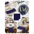 thumbnail image 3 of Navy Blue Floral Cloth Napkins Set of 6 Reusable Dinner Napkins, Vintage Farmhouse Abstract Flowers Cocktail Napkin Washable Table Napkins for Wedding/Holiday Party/Baby Shower 20"x20", 3 of 7