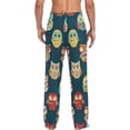 thumbnail image 7 of Men's Pajama Pants with Pockets Sleepwear Lounge Pants Stretch Casual Owls Ethnic, 7 of 7