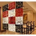 thumbnail image 3 of 4 Pieces Black Bird Flower Hanging Room Divider, Safety PVC Panel Screen, for Living Dining Room Hotel Decoration Black 4PCS, 3 of 8