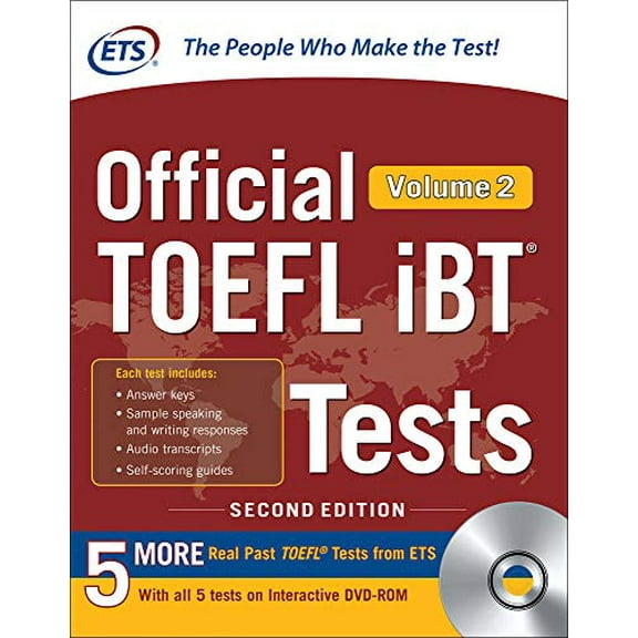 Pre-Owned Official TOEFL IBT Tests Volume 2, Second Edition [With DVD ROM] (Paperback) 1260440990 9781260440997
