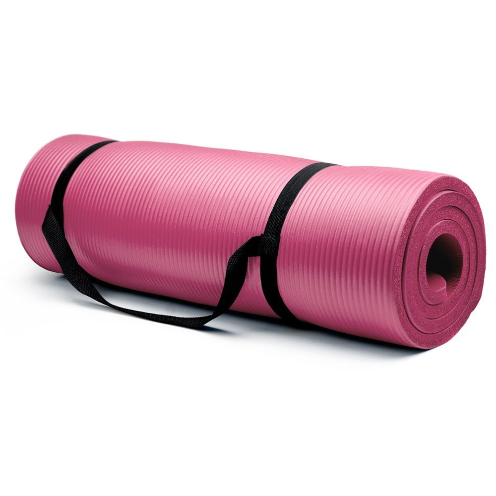 Crown Sporting Goods 15mm Extra Thick Yoga Mat, Pink