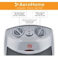 thumbnail image 3 of AeroHome 1500W Personal Electric Ceramic Oscillating Space Heater With Adjustable Thermostat, Silver, 3 of 6