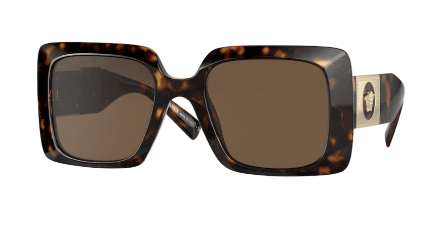 Versace VE 4405 Plastic Womens Rectangle Sunglasses Havana 54mm Adult