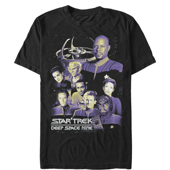 Men's Star Trek: Deep Space Nine Crew Member Collage Graphic Tee Black 3X Large