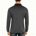 thumbnail image 4 of Zylanna Men's Long Sleeve Polo Shirts, Turndown Collar Spring Fall Gradient Color Slim Fit Casual Pullover Tops for Man Black, 4 of 6
