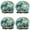 Dog Pattern With, variant on Shower Caps,Pug and Footprint Waterproof Shower Cap for Women 4 Pieces,Double Reusable Hair Cover for Shower PEVA Elastic Stretch Hem