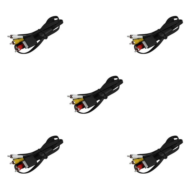 Wisewang Gaming Lines Long Service Life Enough Length Games Accessories Component Television Wire Replacement PS3 Video black 1.8m 5Set