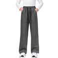 thumbnail image 7 of SDNall Girls Drawstring Wide Leg Sweatpants, Solid Color Elastic Waist Casual Trousers for School Sports, Fall Winter Daily Causal Pants 4-16 Years, 7 of 7