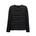thumbnail image 3 of Hogleaql Women’s Ultra Light Down Packable Jacket Soft Long Sleeve Button dowm Without Collar Quilted Coat Thermal Windbreaker Lightweight Puffer Jacket with Pockets Fall Winter Outerwear Black XL, 3 of 4