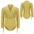 thumbnail image 1 of TiaoBug Justaucorps de Ballet à Manches Longues pour Garçons, Tenue de Danse Latine Jazz Moderne, Jaune 14, 1 of 7