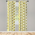 thumbnail image 2 of Ambesonne Giraffe 4-Panel Curtains, Savannah Art Composition, 56"x95", Yellow Green and Dark Brown, 2 of 4