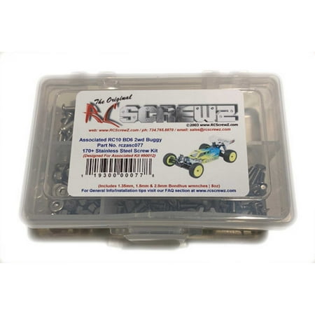 RC Screwz Stainless Steel Screw Set: Team Associated RC10BD6 2WD Buggy,
