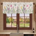 thumbnail image 7 of Botanical Window Valance Curtains Meadow Plants Flower Leaves Spring Watercolor Floral Vintage Window Treatment for Kitchen Bathroom Bedroom Butterflies Rod Pocket Short Curtain 1 Panel, 54x18 in, 7 of 7