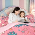 thumbnail image 5 of Manfei Salamander Pattern 7-Piece Twin Bedding,Purple Axolotl Bedding Comforter Set,Pink Reversible, 5 of 7