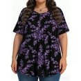 thumbnail image 5 of KOITHOT Womens Plus Size Tops Tunic Short Sleeve Crew Neck Shirts Casual Soft Blouse 1X-5X, 5 of 6