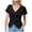 czb# Black928, variant on Womens Tops Shirts Short Sleeve V-Neck Casual Stylish Front Cross Ruched T-Shirt Solid Color Wrap Top Loose Fit Fashionable Summer Blouse Comfort Soft Tees,Black,XXL