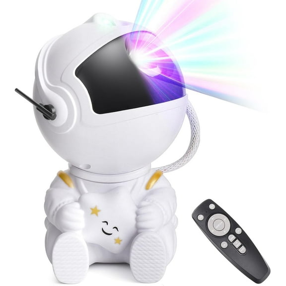 Projector Night Light - Starry Nebula Ceiling LED Lamp with Timer & Remote, 360° Adjustable Astronaut Star Projector for Kids’ Rooms, Adults, Christmas, and Birthday Gifts