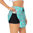 thumbnail image 3 of Lsque Seashell And Starfish Printed Women's Running Shorts with Liner Pockets,Elastic Quick Dry Workout Athletic Gym Yoga Shorts,Womens High Waist Shorts-Small, 3 of 9