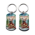 thumbnail image 2 of Merry Christmas Santa Reindeer Antlers Mastiff Sleigh Xmas Winter Holiday Stainless Steel Keychain Mastiffs Dog Lover Gifts Idea Collar Charm Tag Keyring - 00023, 2 of 5