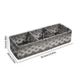 thumbnail image 3 of Leodye Multiuse Hand Woven Plastic Wicker Basket with Divider for Organizing- Rustic Farmhouses Bathroom Decor-Countertop Organizer Storage- Gray, 3 of 7