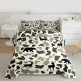 thumbnail image 2 of Feelyou Bear Deer Queen Comforter Set, Green Retro Camouflage Bedding Comforter Set, 3pcs, 2 of 8