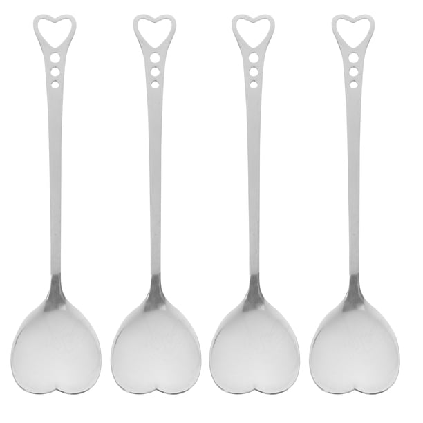 cucharas de acero inoxidable con forma de corazón, cucharas para revolver, vajilla para postres, pasteles y café.