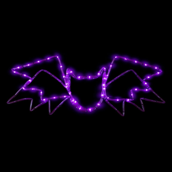 Northlight LED Lighted Bat 4-Function Halloween Window Decoration - 24" - Purple Lights
