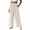 Beige-pants for women, variant on Plus Size Wide Leg Pants for Women Cotton Linen Elastic Waisted Drawstring Straight Trousers Solid Color Casual Sweatpants with Pockets