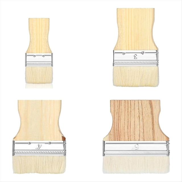 Juego de 4 Pinceles Planos , Pincel Grande 2/3/4/5 Pulgadas para Pinturas Al Óleo y Acrílicas