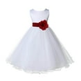 thumbnail image 3 of Ekidsbridal White Apple Red Tulle Rattail Edge Flower Girl Dress Christening Formal Evening Gown for Photoshoots 829T S, 3 of 3