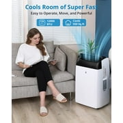 Portable Air Conditioner, 1,2000 BTU 3 in 1 Air Cooler with Fan & Dehumidifier, Quiet AC Unit Cools Rooms up to 450 sq.ft, Digital Display & Remote Control