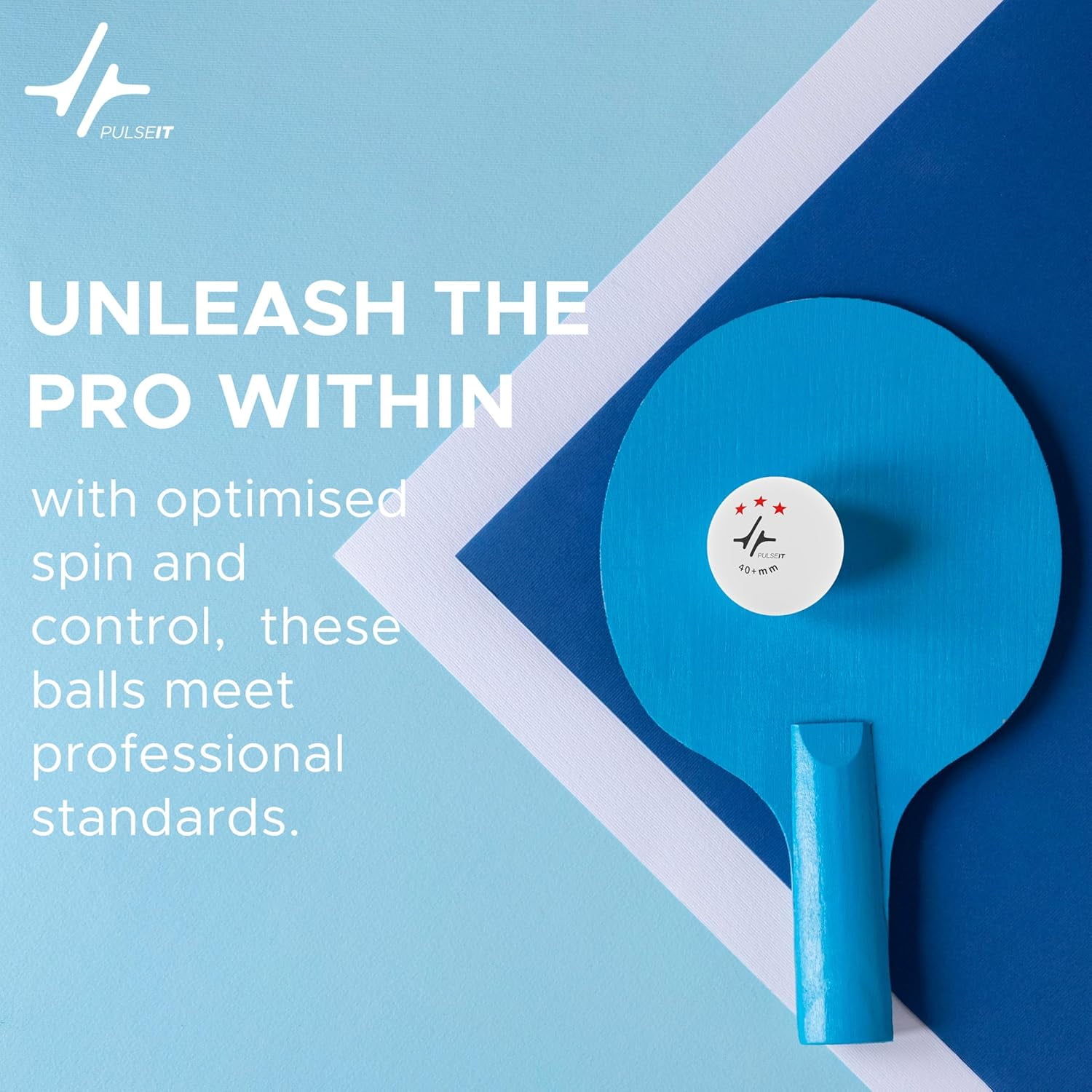 Spin - High Performance Table Tennis Balls, 40+ for Professional Matches, 3-Star Ping Pong Balls for Kids & Adults Training, Durable ABS Plastic (White) (Pack of 3)