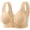 Beige, variant on Women's Plus Size Front Closure Wireless Bra ABC Cup Comfort for Recovery & Everyday Wear, Full Coverage Bralette with Adjustable Wide Straps