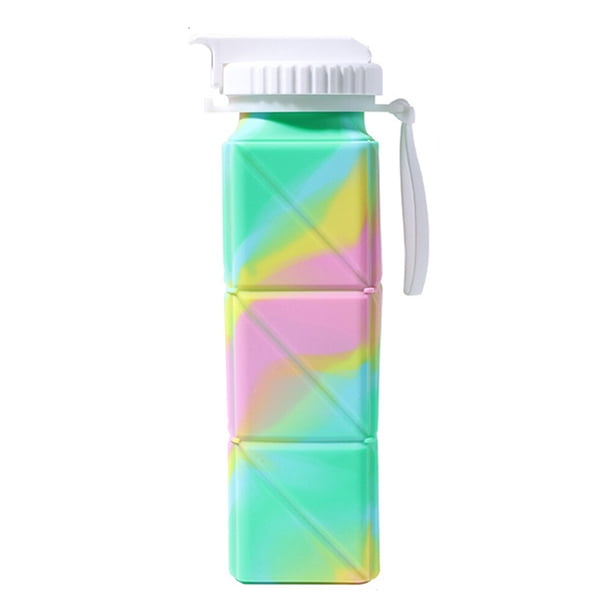 Botellas de agua plegables, botellas de viaje portátiles de silicona, agua reutilizable a prueba de fugas