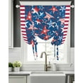 thumbnail image 5 of 4th of July Tie Up Curtains for Window, Thermal Insulated Balloon Shade Adjustable Rod Pocket Curtains Valance Panels for Kitchen Bathroom Cafe 52 x 45 Navy Blue Red Stars Independence Day, 5 of 6