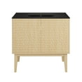 thumbnail image 6 of Bosse 36" Freestanding Bathroom Vanity in Natural Oak with Black Sink Top, 6 of 11