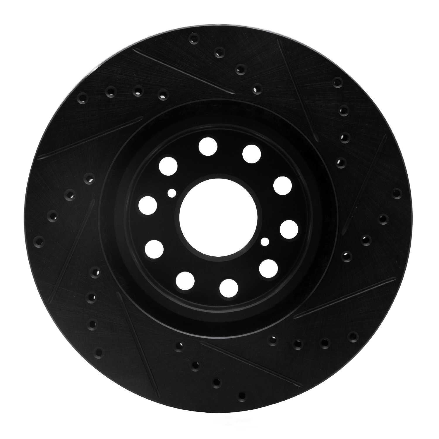 Dynamic Friction Company 633-76061L DFC Brake Rotor - Drilled And Slotted - Black