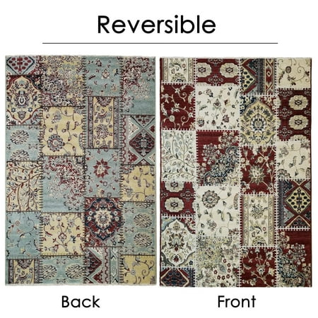 Penfolds Shiraz - Maxy Home Shiraz Reversible Multi Color 5 ft. 3 in. x 7 ft. 3 in. Area Rug
