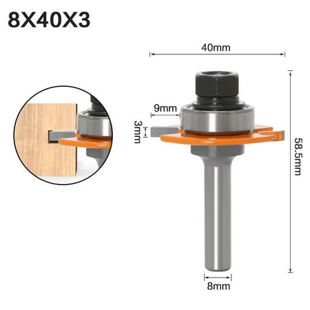 

8mm T Type Router Bit With Bearing Woodworking Milling Cutter Joint Slot Cutter