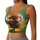 thumbnail image 2 of Fotbe Tree Frog Sitting On Sunflowes Sujetador Deportivo Largo sin Aros para Mujer con Almohadillas y Soporte Medio, Transpirable y Absorbente, Camiseta Tipo Chaleco o Tank Top-Medium, 2 of 8