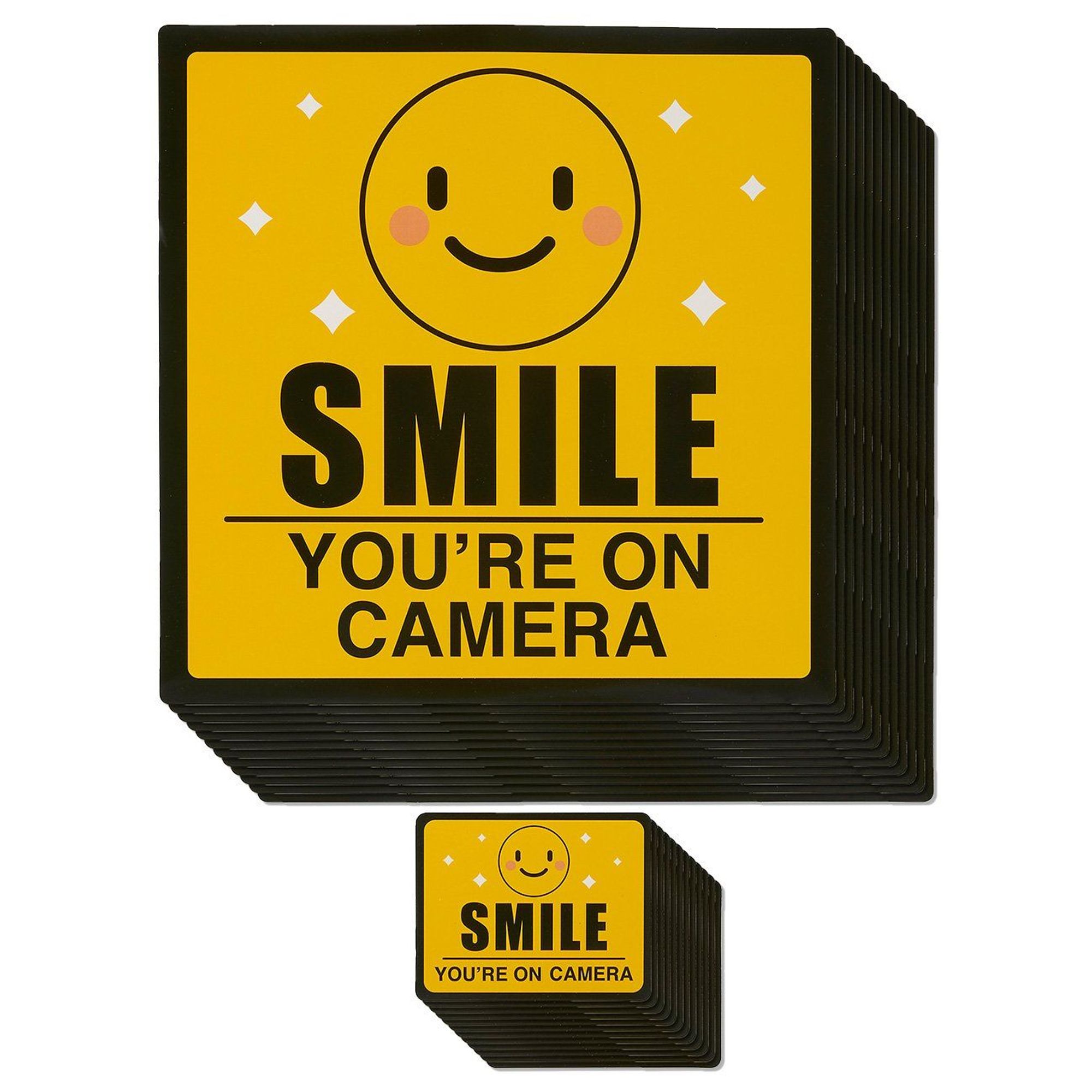 Security Camera Stickers 12Pack Video Surveillance Sings, Smile You