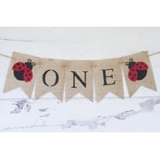 Ladybug One Banner for First Birthday Party Decoration