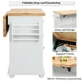 thumbnail image 3 of Finnhomy Rolling Kitchen Island with Drop Leaf, Thicken Rubberwood Top, Portable Mobile Carts Table, Kitchen Serving and Storage Cart, 3 of 6