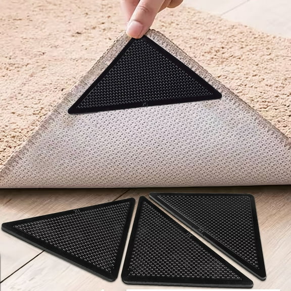 Muddy MatÂ® Heavy Duty Non-Slip Reusable Rug Corner Pads - Double-Sided Adhesive Pad for Corners and Sides on Hardwood Floors, Area Rugs - Keep Your Rug in Place (Pack of 4)