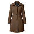 thumbnail image 4 of Staron Women's Fall Winter Coats Elegant Casual Long Sleeve Button Down Collared Loose Solid Jacket Outerwear, Bronze XL, 4 of 7