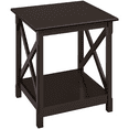 Easyfashion Modern X Design Wood End Table, Espresso