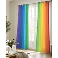 thumbnail image 5 of Colorful Striped Ombre Sheer Curtains 84 Inch Length 2 Panels Set for Living Room/Bedroom, Rainbow Stripes Modern Abstract Art Kitchen Curtains Grommet Semi-Sheer Curtains Window Treatments 42"x84"x2, 5 of 7